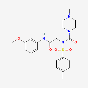 molecular formula C22H28N4O5S B2545184 N-(2-((3-methoxyphenyl)amino)-2-oxoethyl)-4-methyl-N-tosylpiperazine-1-carboxamide CAS No. 899744-66-2