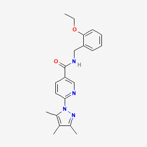 molecular formula C21H24N4O2 B2545187 N-(2-ethoxybenzyl)-6-(3,4,5-trimethyl-1H-pyrazol-1-yl)nicotinamide CAS No. 1251684-60-2