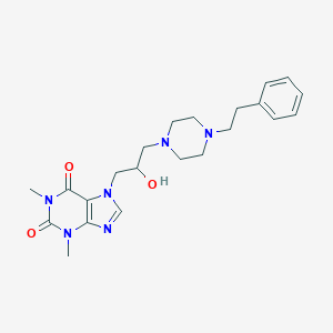 molecular formula C22H30N6O3 B025452 Theophylline, 7-(2-hydroxy-3-(4-phenethyl-1-piperazinyl)propyl)- CAS No. 19971-99-4