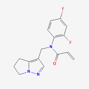 molecular formula C16H15F2N3O B2545205 N-(2,4-Difluorophenyl)-N-(5,6-dihydro-4H-pyrrolo[1,2-b]pyrazol-3-ylmethyl)prop-2-enamide CAS No. 2411256-17-0