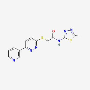 molecular formula C14H12N6OS2 B2545238 N-(5-methyl-1,3,4-thiadiazol-2-yl)-2-(6-pyridin-3-ylpyridazin-3-yl)sulfanylacetamide CAS No. 894002-19-8