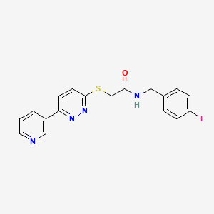 molecular formula C18H15FN4OS B2545239 N-[(4-fluorophenyl)methyl]-2-{[6-(pyridin-3-yl)pyridazin-3-yl]sulfanyl}acetamide CAS No. 872702-20-0