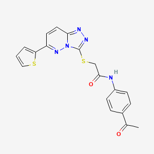 molecular formula C19H15N5O2S2 B2545249 N-(4-ACETYLPHENYL)-2-{[6-(THIOPHEN-2-YL)-[1,2,4]TRIAZOLO[4,3-B]PYRIDAZIN-3-YL]SULFANYL}ACETAMIDE CAS No. 877634-93-0