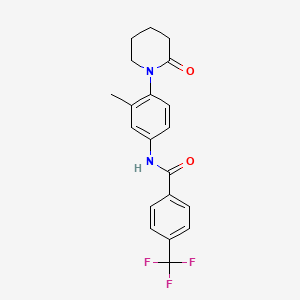 molecular formula C20H19F3N2O2 B2545255 N-[3-methyl-4-(2-oxopiperidin-1-yl)phenyl]-4-(trifluoromethyl)benzamide CAS No. 941978-57-0