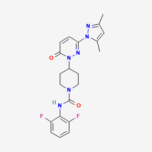 molecular formula C21H22F2N6O2 B2545256 N-(2,6-difluorophenyl)-4-[3-(3,5-dimethyl-1H-pyrazol-1-yl)-6-oxo-1,6-dihydropyridazin-1-yl]piperidine-1-carboxamide CAS No. 2379998-09-9
