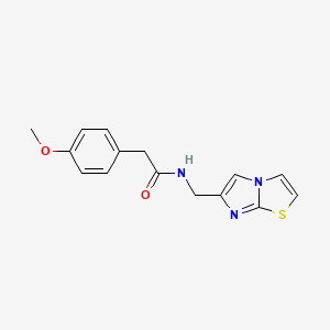 molecular formula C15H15N3O2S B2545320 N-({imidazo[2,1-b][1,3]thiazol-6-yl}methyl)-2-(4-methoxyphenyl)acetamide CAS No. 863587-18-2