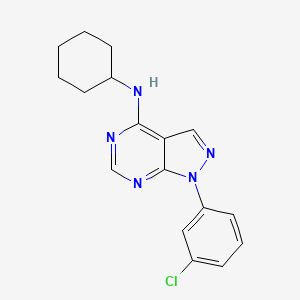 molecular formula C17H18ClN5 B2545361 1-(3-chlorophenyl)-N-cyclohexyl-1H-pyrazolo[3,4-d]pyrimidin-4-amine CAS No. 890942-90-2