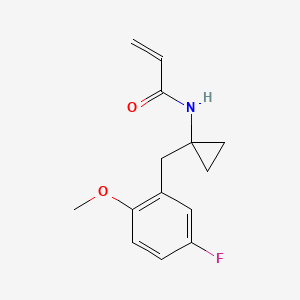 molecular formula C14H16FNO2 B2545366 N-[1-[(5-Fluoro-2-methoxyphenyl)methyl]cyclopropyl]prop-2-enamide CAS No. 2361655-71-0