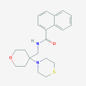 molecular formula C21H26N2O2S B2545386 N-{[4-(thiomorpholin-4-yl)oxan-4-yl]methyl}naphthalene-1-carboxamide CAS No. 2415456-53-8