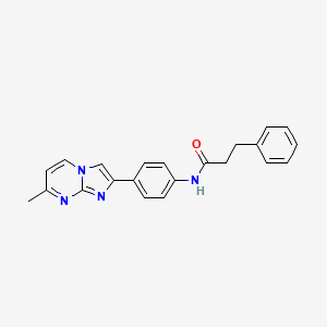 molecular formula C22H20N4O B2545410 N-(4-{7-methylimidazo[1,2-a]pyrimidin-2-yl}phenyl)-3-phenylpropanamide CAS No. 923690-88-4