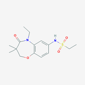 molecular formula C15H22N2O4S B2545430 N-(5-ethyl-3,3-dimethyl-4-oxo-2,3,4,5-tetrahydro-1,5-benzoxazepin-7-yl)ethane-1-sulfonamide CAS No. 922103-51-3