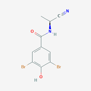 B2545434 3,5-Dibromo-N-[(1S)-1-cyanoethyl]-4-hydroxybenzamide CAS No. 2418594-39-3