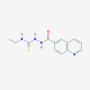 molecular formula C13H14N4OS B2545442 N-ethyl-2-(6-quinolinylcarbonyl)-1-hydrazinecarbothioamide CAS No. 184706-09-0