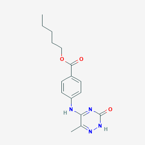 molecular formula C16H20N4O3 B254556 pentyl 4-[(6-methyl-3-oxo-2H-1,2,4-triazin-5-yl)amino]benzoate 