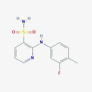 molecular formula C12H12FN3O2S B2545609 2-[(3-Fluoro-4-methylphenyl)amino]pyridine-3-sulfonamide CAS No. 1340811-03-1
