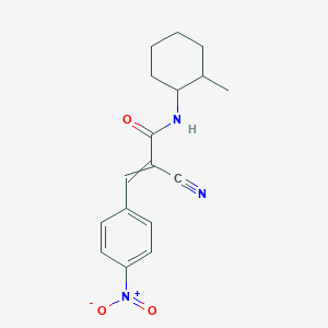B2545673 2-cyano-N-(2-methylcyclohexyl)-3-(4-nitrophenyl)prop-2-enamide CAS No. 380494-99-5