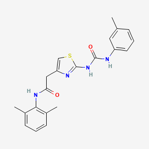 molecular formula C21H22N4O2S B2545679 N-(2,6-dimethylphenyl)-2-(2-(3-(m-tolyl)ureido)thiazol-4-yl)acetamide CAS No. 921485-00-9