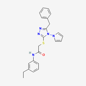 molecular formula C23H23N5OS B2545694 2-{[5-benzyl-4-(1H-pyrrol-1-yl)-4H-1,2,4-triazol-3-yl]sulfanyl}-N-(3-ethylphenyl)acetamide CAS No. 896303-22-3