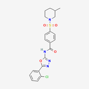 molecular formula C21H21ClN4O4S B2545719 N-[5-(2-chlorophenyl)-1,3,4-oxadiazol-2-yl]-4-[(3-methylpiperidin-1-yl)sulfonyl]benzamide CAS No. 533869-24-8