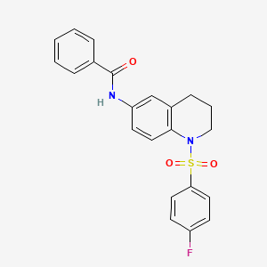 molecular formula C22H19FN2O3S B2545720 N-[1-(4-fluorobenzenesulfonyl)-1,2,3,4-tetrahydroquinolin-6-yl]benzamide CAS No. 942006-66-8