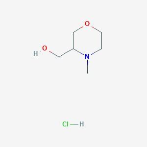 molecular formula C6H14ClNO2 B2545721 4-Methyl-3-(hydroxymethyl)morpholine HCl CAS No. 1956379-95-5