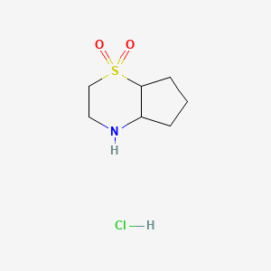 molecular formula C7H14ClNO2S B2545726 Octahydrocyclopenta[b][1,4]thiazine 1,1-dioxide hydrochloride CAS No. 1909305-98-1