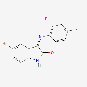 5-bromo-3-[(2-fluoro-4-methylphenyl)imino]-1H-indol-2-one