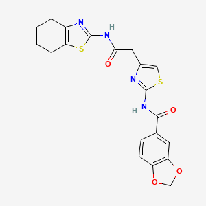N-(4-(2-oxo-2-((4,5,6,7-tetrahydrobenzo[d]thiazol-2-yl)amino)ethyl)thiazol-2-yl)benzo[d][1,3]dioxole-5-carboxamide