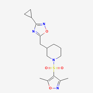 3-Cyclopropyl-5-((1-((3,5-dimethylisoxazol-4-yl)sulfonyl)piperidin-3-yl)methyl)-1,2,4-oxadiazole