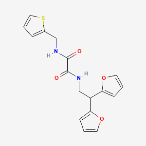 N1-(2,2-di(furan-2-yl)ethyl)-N2-(thiophen-2-ylmethyl)oxalamide