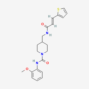 (E)-N-(2-methoxyphenyl)-4-((3-(thiophen-2-yl)acrylamido)methyl)piperidine-1-carboxamide