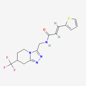 (E)-3-(thiophen-2-yl)-N-((7-(trifluoromethyl)-5,6,7,8-tetrahydro-[1,2,4]triazolo[4,3-a]pyridin-3-yl)methyl)acrylamide