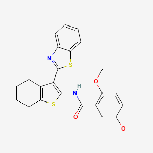molecular formula C24H22N2O3S2 B2545782 N-[3-(1,3-benzothiazol-2-yl)-4,5,6,7-tetrahydro-1-benzothiophen-2-yl]-2,5-dimethoxybenzamide CAS No. 955842-35-0