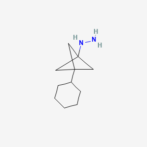 (3-Cyclohexyl-1-bicyclo[1.1.1]pentanyl)hydrazine