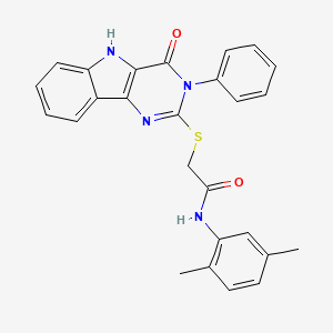 N-(2,5-dimethylphenyl)-2-((4-oxo-3-phenyl-4,5-dihydro-3H-pyrimido[5,4-b]indol-2-yl)thio)acetamide