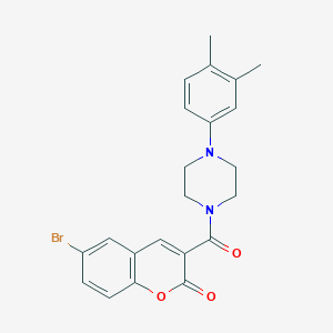 6-bromo-3-(4-(3,4-dimethylphenyl)piperazine-1-carbonyl)-2H-chromen-2-one