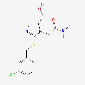 2-(2-((3-chlorobenzyl)thio)-5-(hydroxymethyl)-1H-imidazol-1-yl)-N-methylacetamide