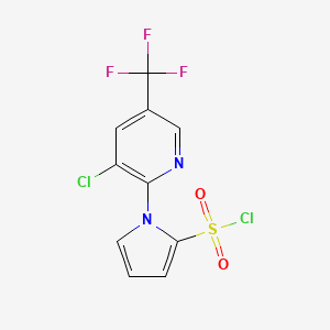 molecular formula C10H5Cl2F3N2O2S B2545845 1-[3-chloro-5-(trifluoromethyl)-2-pyridinyl]-1H-pyrrole-2-sulfonoyl chloride CAS No. 338397-79-8