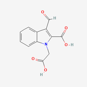1-(carboxymethyl)-3-formyl-1H-indole-2-carboxylic acid
