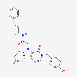 molecular formula C31H32N4O3 B2545865 2-(3-(4-methoxybenzyl)-8-methyl-4-oxo-3H-pyrimido[5,4-b]indol-5(4H)-yl)-N-(4-phenylbutan-2-yl)acetamide CAS No. 1189474-47-2