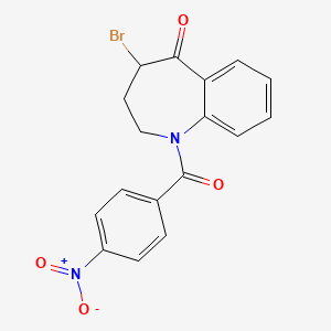molecular formula C17H13BrN2O4 B2545869 4-bromo-1-(4-nitrobenzoyl)-3,4-dihydro-1H-benzo[b]azepin-5(2H)-one CAS No. 169879-06-5