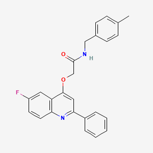 molecular formula C25H21FN2O2 B2545873 2-((6-fluoro-2-phenylquinolin-4-yl)oxy)-N-(4-methylbenzyl)acetamide CAS No. 1114835-55-0
