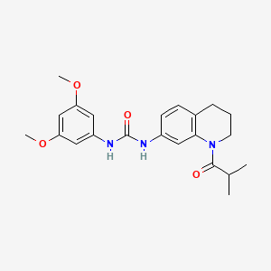 molecular formula C22H27N3O4 B2545881 1-(3,5-Dimethoxyphenyl)-3-(1-isobutyryl-1,2,3,4-tetrahydroquinolin-7-yl)urea CAS No. 1203002-68-9