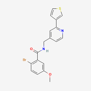2-bromo-5-methoxy-N-((2-(thiophen-3-yl)pyridin-4-yl)methyl)benzamide