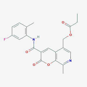 (3-{[(5-fluoro-2-methylphenyl)amino]carbonyl}-8-methyl-2-oxo-2H-pyrano[2,3-c]pyridin-5-yl)methyl propionate