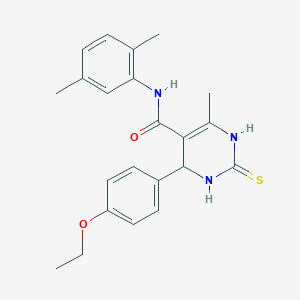 molecular formula C22H25N3O2S B2545910 N-(2,5-dimethylphenyl)-4-(4-ethoxyphenyl)-6-methyl-2-sulfanylidene-1,2,3,4-tetrahydropyrimidine-5-carboxamide CAS No. 537680-53-8