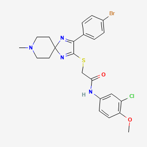2-((3-(4-bromophenyl)-8-methyl-1,4,8-triazaspiro[4.5]deca-1,3-dien-2-yl)thio)-N-(3-chloro-4-methoxyphenyl)acetamide