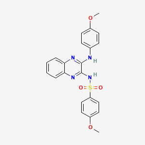 molecular formula C22H20N4O4S B2545921 4-methoxy-N-(3-((4-methoxyphenyl)amino)quinoxalin-2-yl)benzenesulfonamide CAS No. 714257-62-2