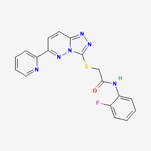 molecular formula C18H13FN6OS B2545922 N-(2-fluorophenyl)-2-[(6-pyridin-2-yl-[1,2,4]triazolo[4,3-b]pyridazin-3-yl)sulfanyl]acetamide CAS No. 894054-44-5