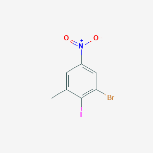 molecular formula C7H5BrINO2 B2545923 1-Bromo-2-iodo-3-methyl-5-nitrobenzene CAS No. 1160573-59-0